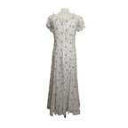 Polo Ralph Lauren Floral Puff Sleeve Maxi Dress - Cream and Pink Floral - Size 10