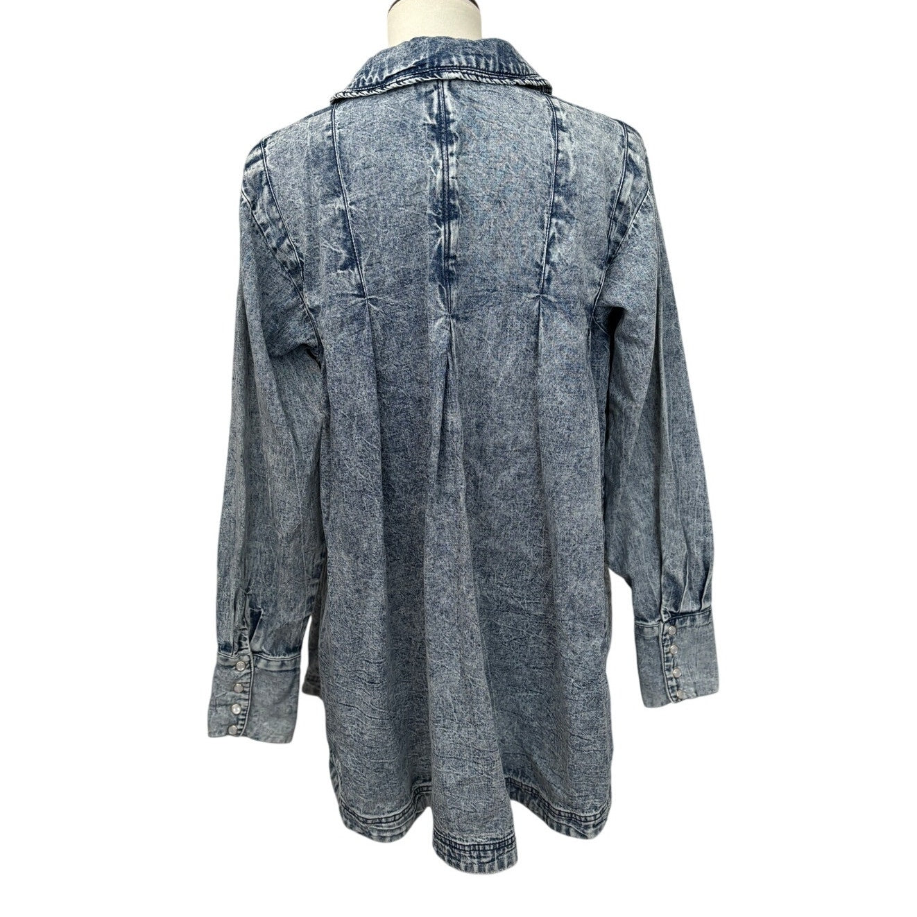 FREE PEOPLE Charlie Denim Shirt - Blue - Size Small