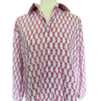 Holly Shae Sea Horse Print Shirt Dress - Pink / White - One Size