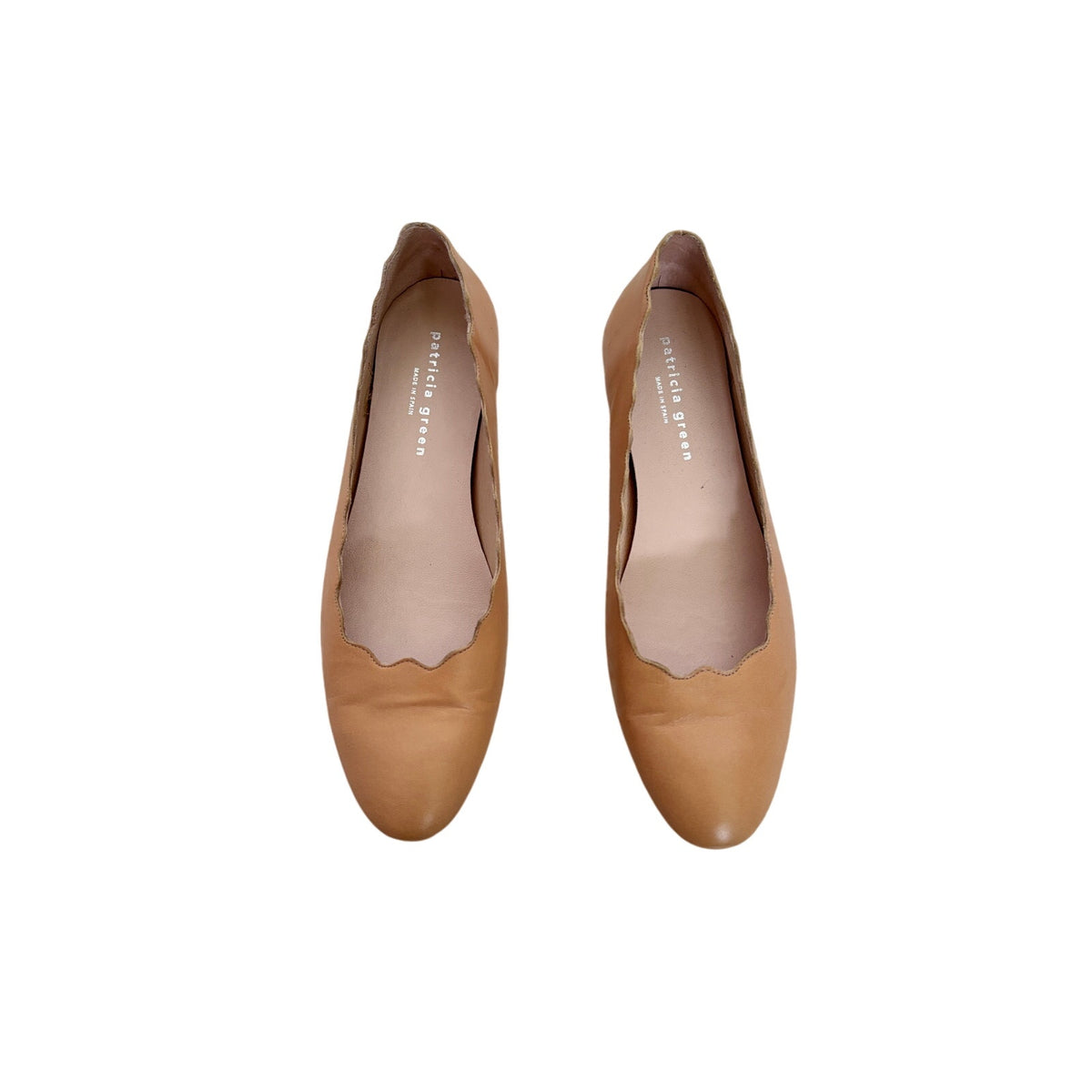 Patricia Green Palm Beach Scalloped Ballet Flat - Beige - Size 7