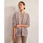 HAVEN WELL WITHIN Marled Knit Cocoon Cardigan - Brown/Cream - Large