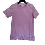 RUFFLEBUTTS Girls Pink Seersucker Short Sleeve Rash Guard Swim - Size 8 Set