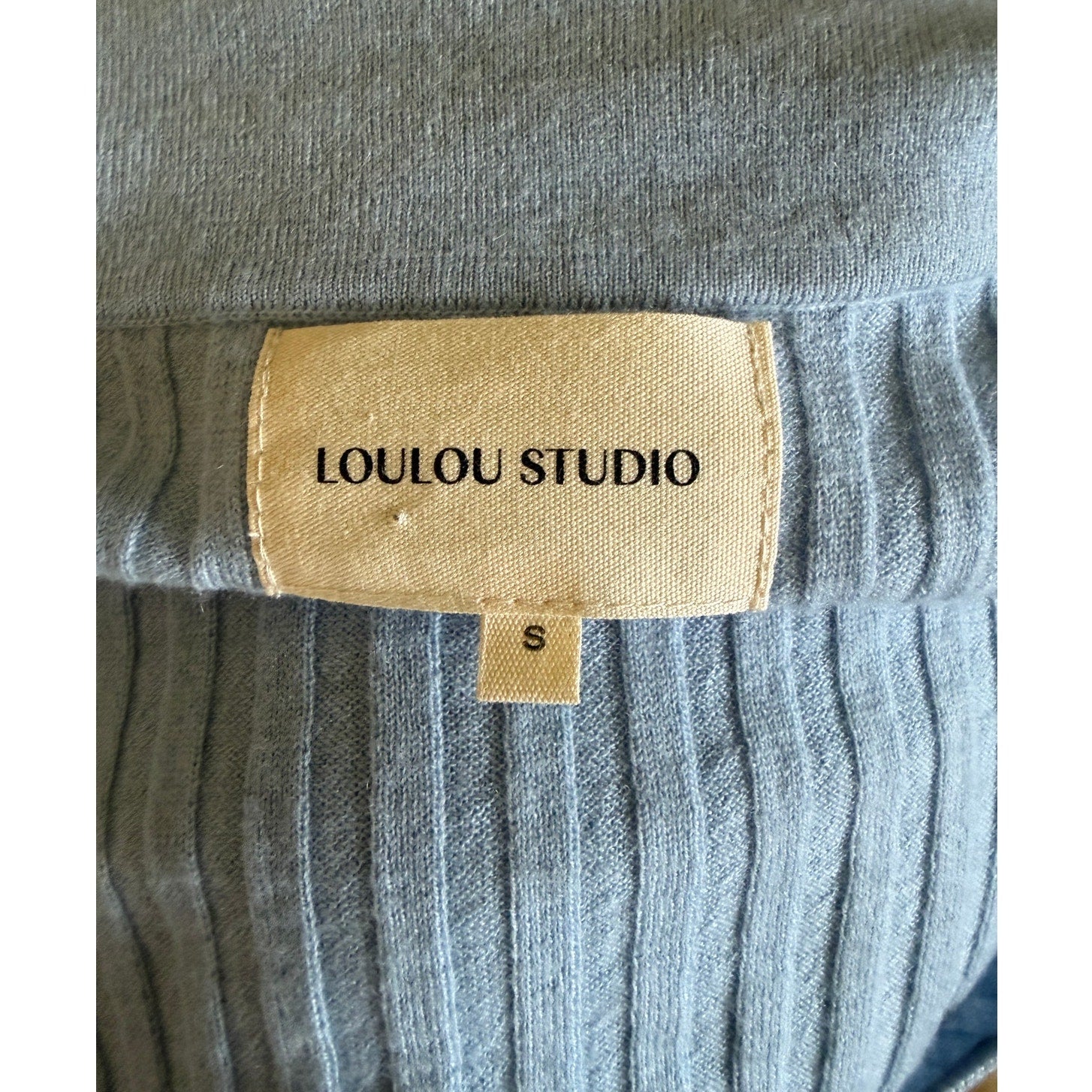 LOULOU Studio Socotra Wool Cashmere Polo - Light Blue - Small