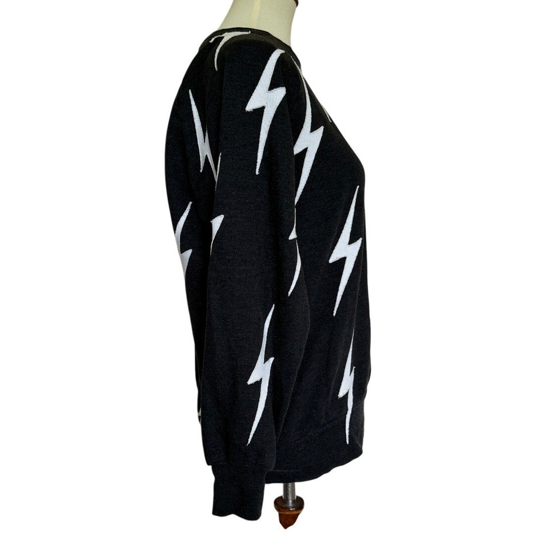 Aviator Bolt Sweatshirt - Black and White - Small