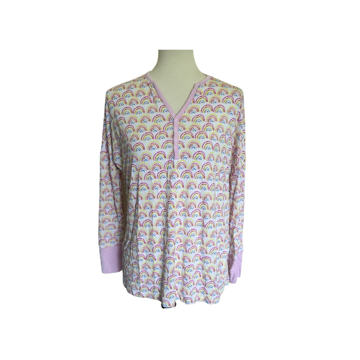 Little Sleepies Pastel Rainbows Women's Pajama Top - Size Medium