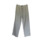 New J.CREW Slim Wide Leg Cotton Linen Pant - Striped Black / Cream - Size 4