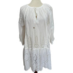 MELISSA ODABASH Ashley Cotton Kaftan Cover Up - White - Size Small