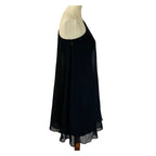Aidan Mattox Silk One Shoulder Draped Mini Dress -Black - Size 4