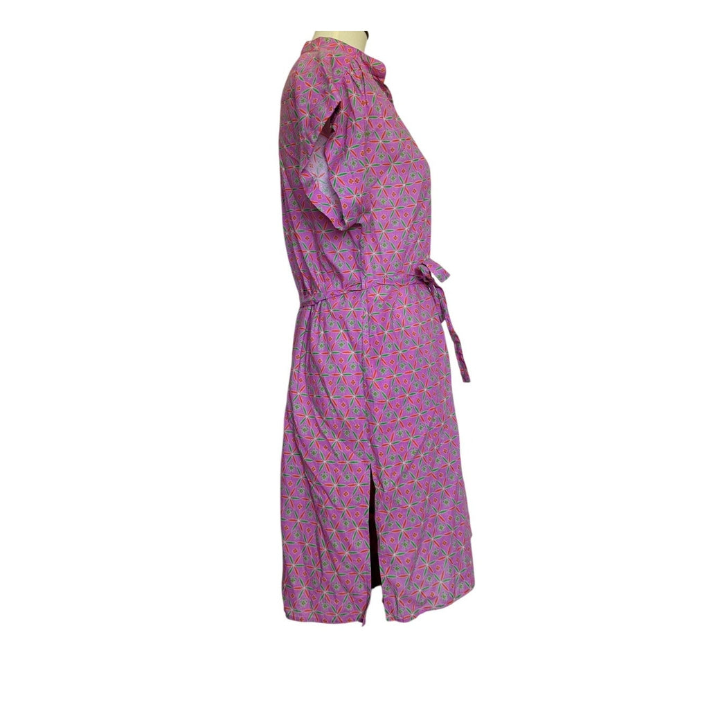 Vilebrequin Button Down Waist Tie Print Shirt Dress - Small