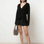 VINCE Wool Cashmere Wrap Cardigan - Black - Small