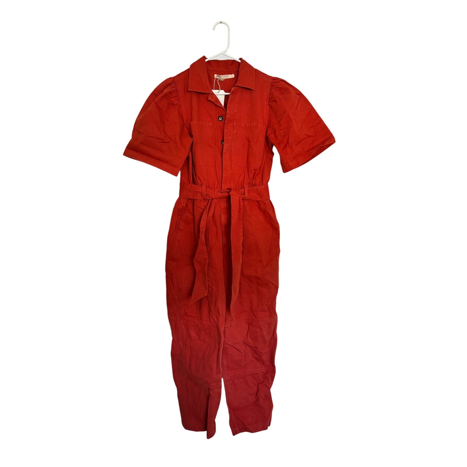 Christy Dawn The Sienna Oranic Denim Jumpsuit - Sedona Red - Size Small