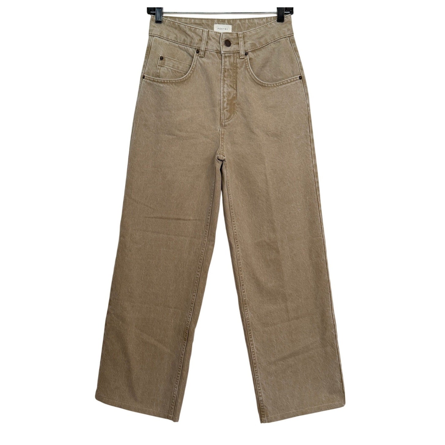 POETRY Cotton Straight Leg Jeans - Washed Stone - 4