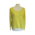 Brodie Fine Cashmere Button Cuff Jumper Sweater - Yellow - Size Small