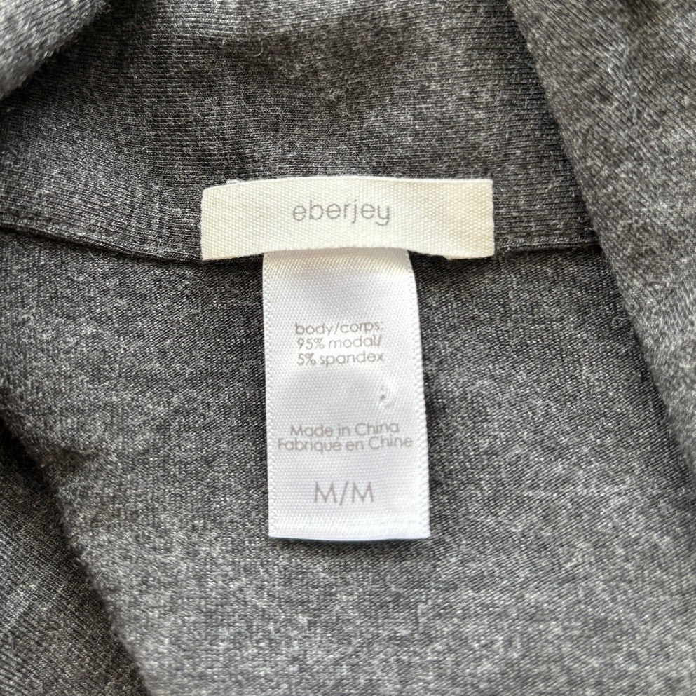 Eberjey William Pajama Top - Charcoal Heather/Ivory - Size Medium