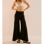 Free People FP One Good Day Wide-Leg Pants - Black - XS