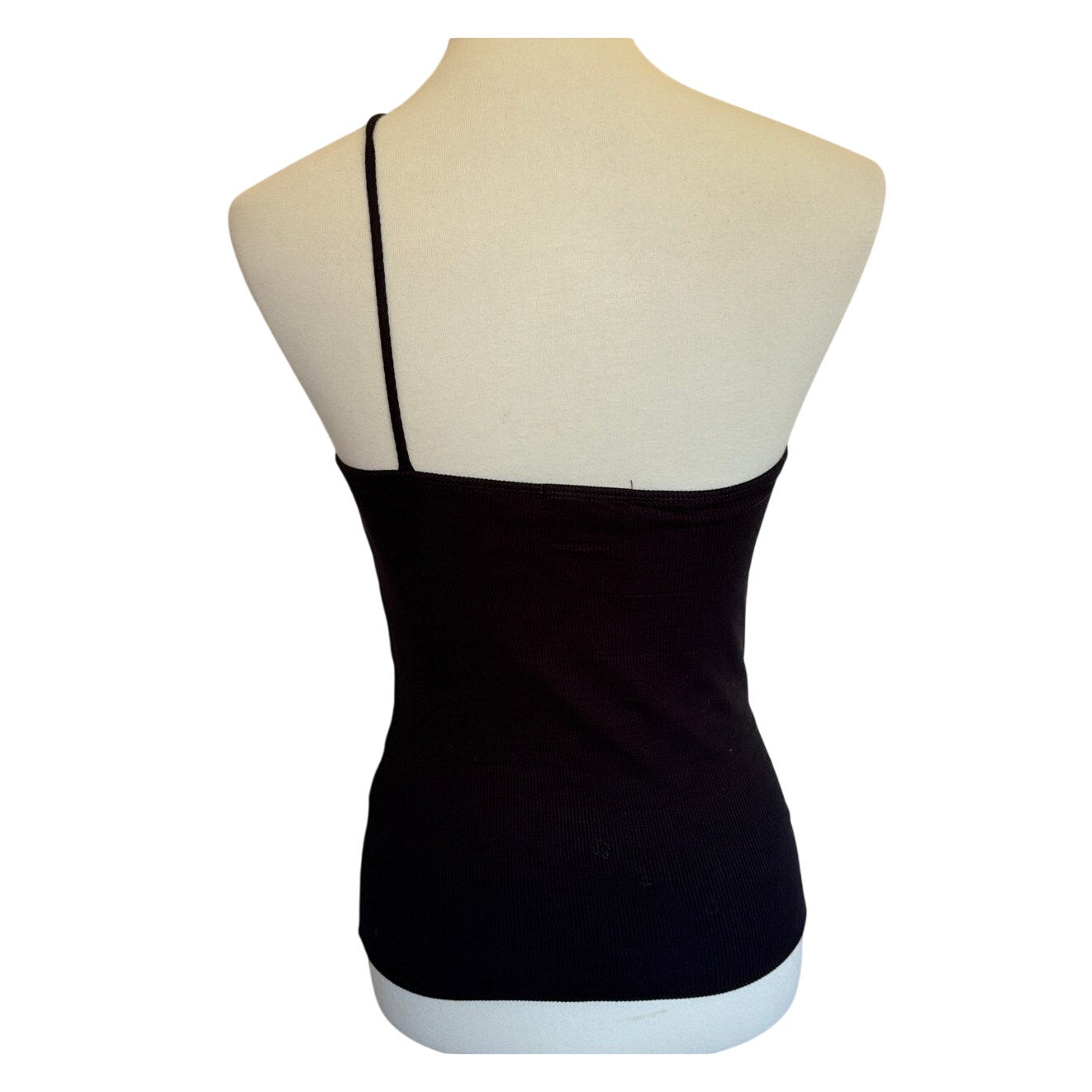 LNA Quinn Asymmetrical One Shoulder Top - Black - Size S