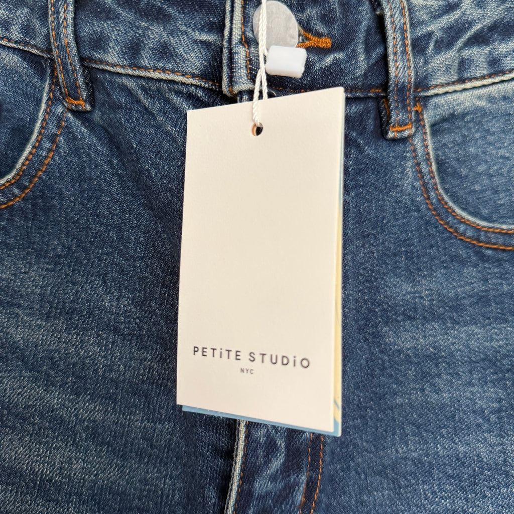 Petite Studio NYC Libby Crop Flare Jeans - Blue - M/6