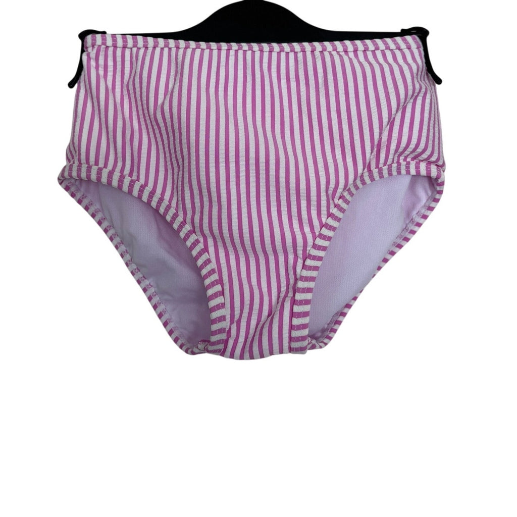 RUFFLEBUTTS Girls Pink Seersucker Short Sleeve Rash Guard Swim - Size 8 Set
