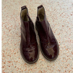 Naturino Kids Dasie Patent Leather Chelsea Boots - Burgundy - Size 31 / US 13.5
