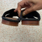 Carrie Forbes Arielle Raffia Slide Sandals - Black - Size 6