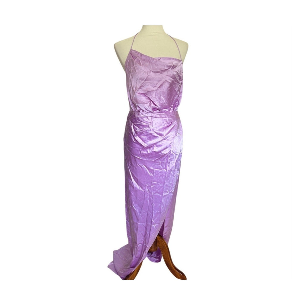 The Sei Halter Cowl Silk Gown - Lavender - Size 4