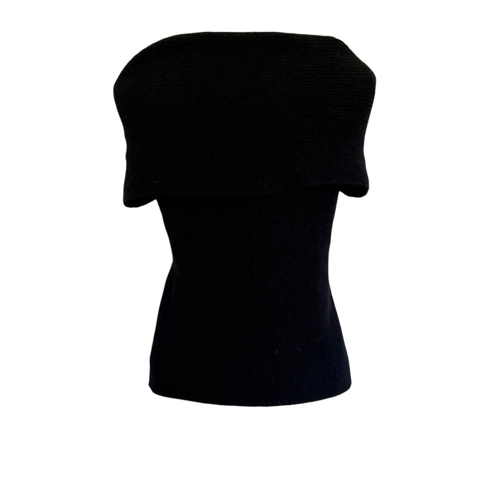 SKIN Portia Off-the-Shoulder Cashmere Top In Black - XS