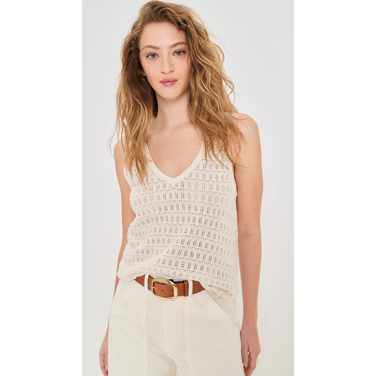 New Z Supply Nilo Crochet Tank - Sea Salt - Size Small