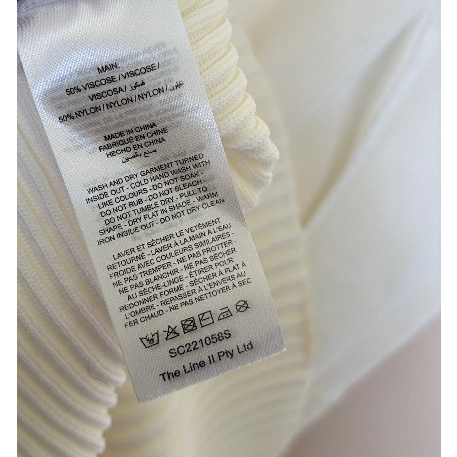 SIGNIFICANT OTHER Skye Ribbed Knit Midi Skirt - Cream Ivory - Size 4