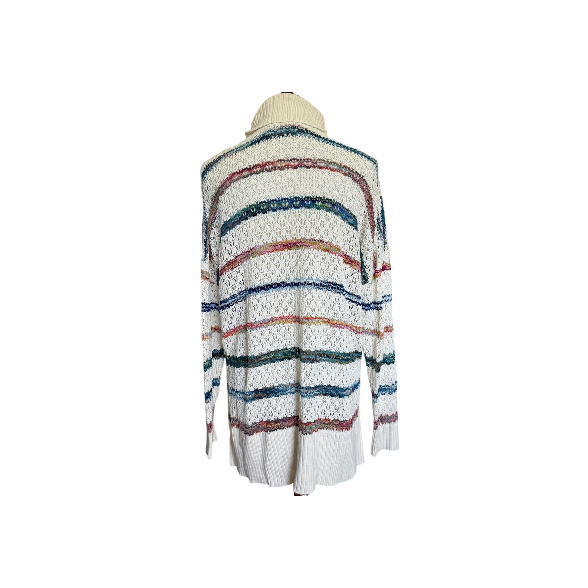 Peruvian Connection Hadley Turtle Neck Sweater - Multicolor Stripe - Size Large
