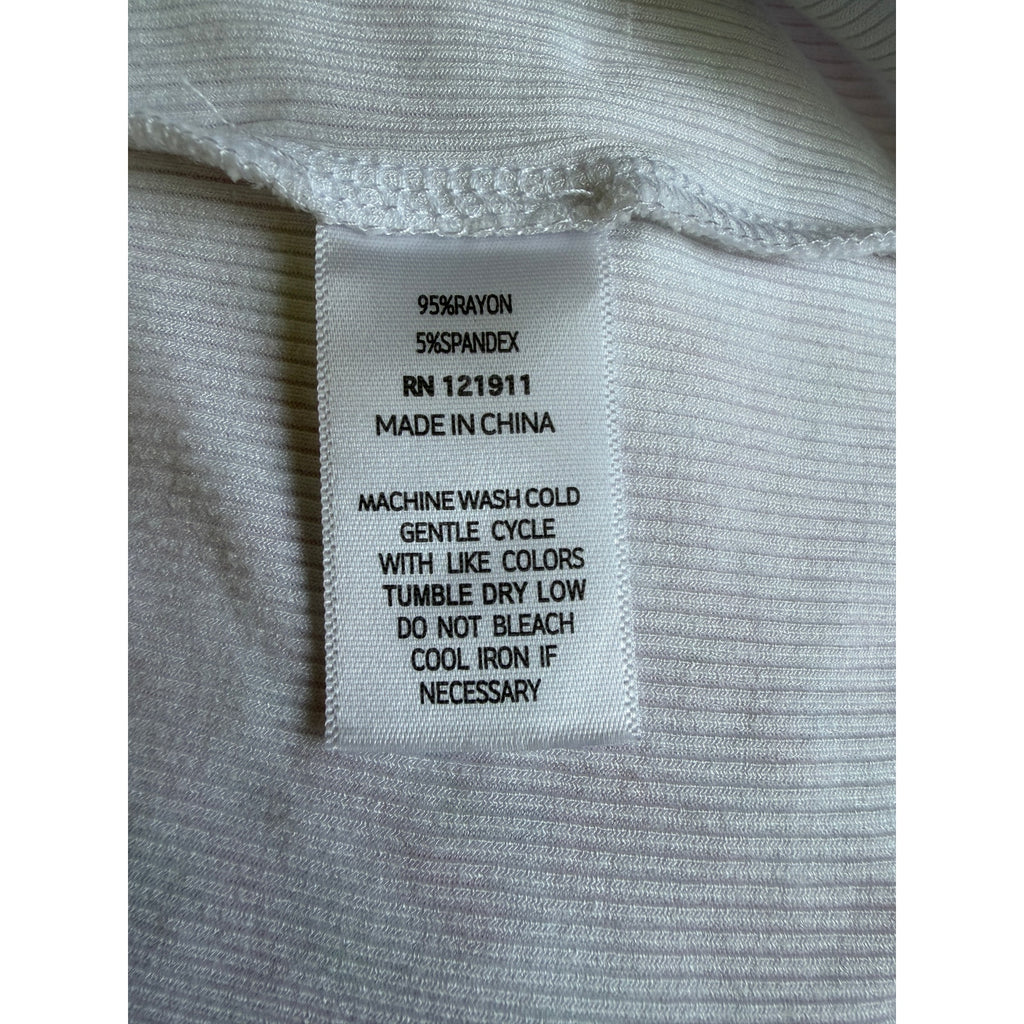 LNA Billie Rib Short Sleeve Crop Tee - White - Size Extra Small