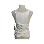 Nation LTD Cotton White Rolled Edge Tank Top - White - Size Small