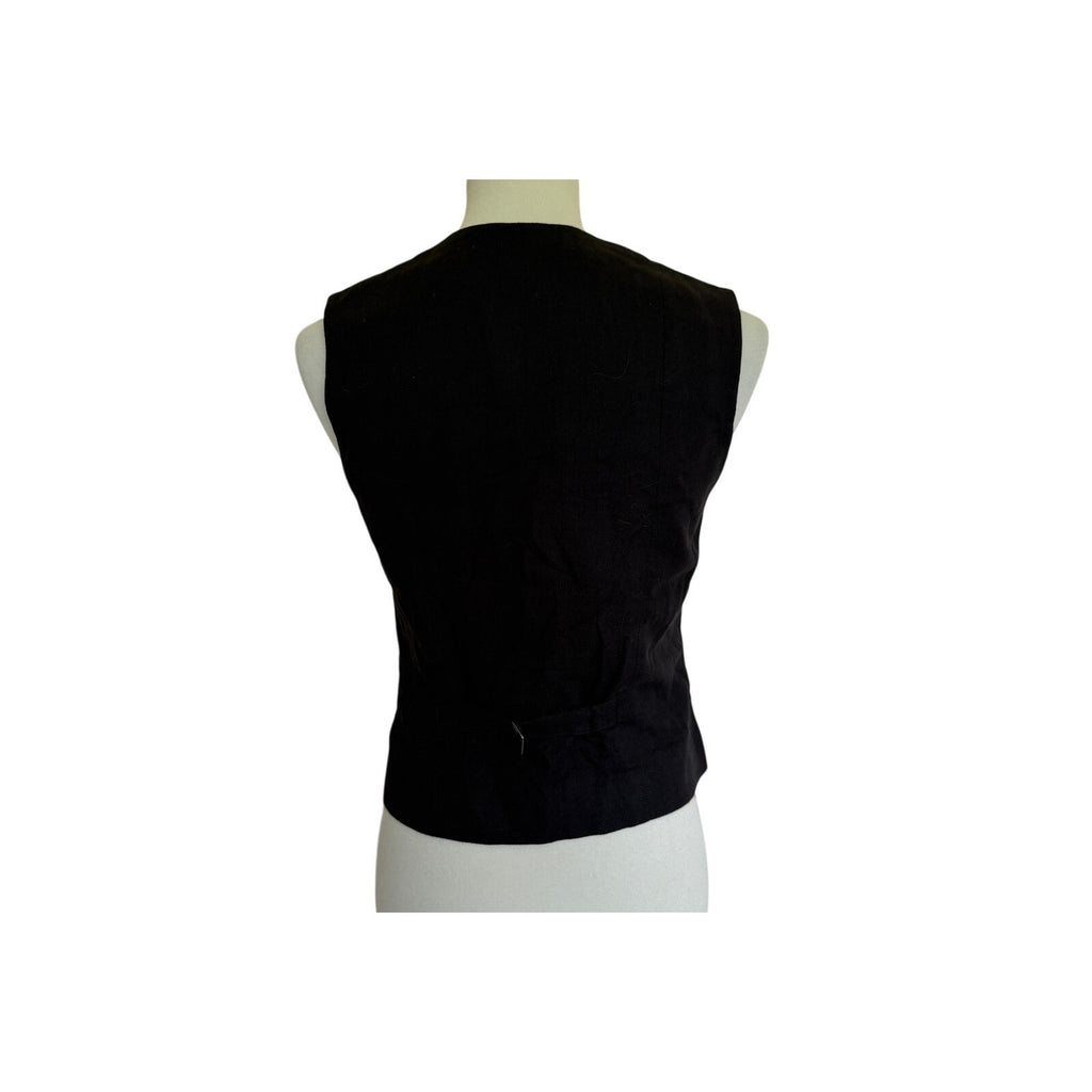 Rag & Bone Albany Solid Cotton & Linen Vest - Black - Size Extra Extra Small