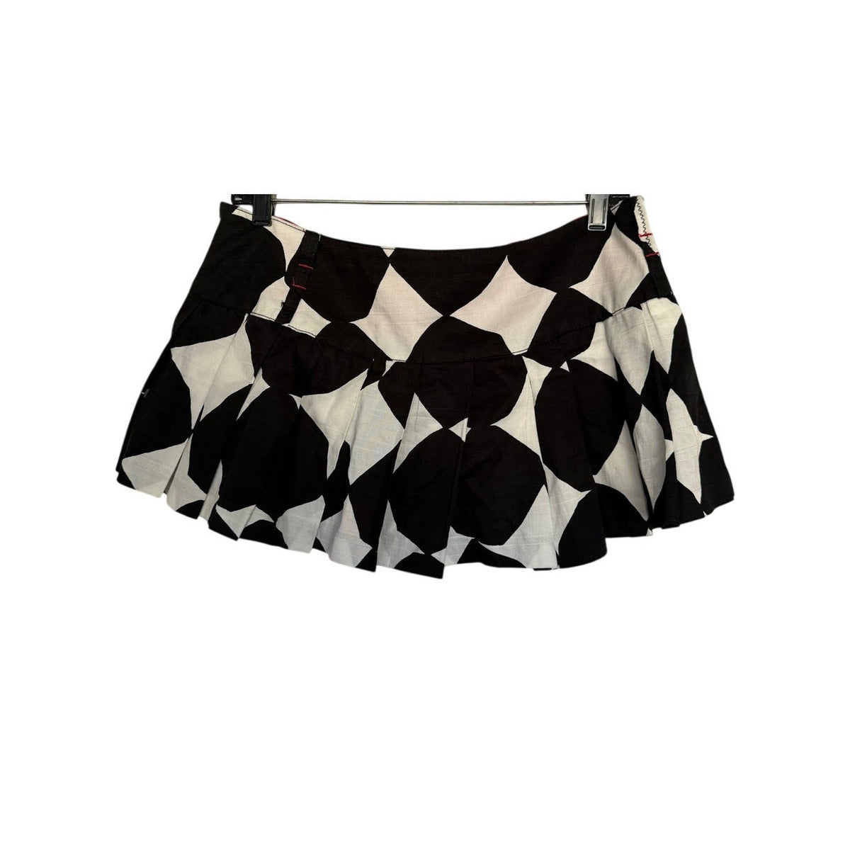 Vintage Y2K Miss Sixty Geo Print Mini Skirt - Black / White - Size Medium