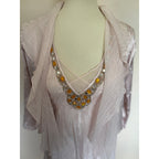 Komarov Beaded Crinkle Dress and Matching Jacket - Light Pink - Size Small