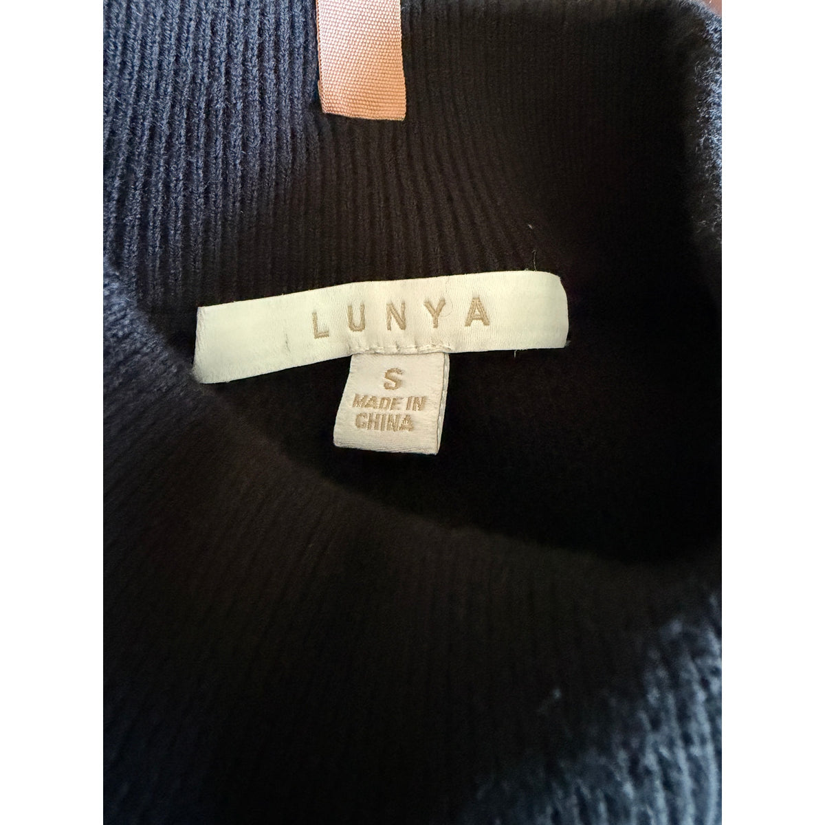 Lunya Waffle Knit Cotton Silk Blend Sweater - Black - Size Small