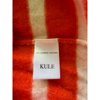 KULE Cashmere Striped Crew Neck Sweater - Orange / Cream - Size Small