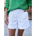 Frank & Eileen Waterford High Waisted Linen Shorts - White - Size 4
