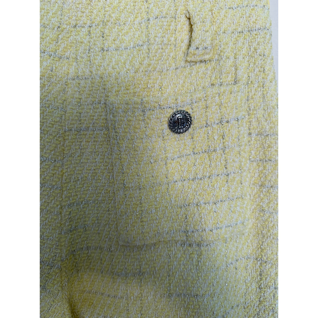 Maje Tweed Pants - Pale Yellow - Size FR 36 / Small
