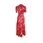 Denim & Supply Ralph Lauren Cotton Wrap Maxi Dress - Red Floral - Size Medium