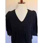 Pomander Place Millie Cotton Gauze Dress - Black - Extra Small