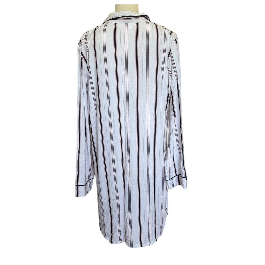 EBERJEY Modal Seep Shirt Dress - Striped - L