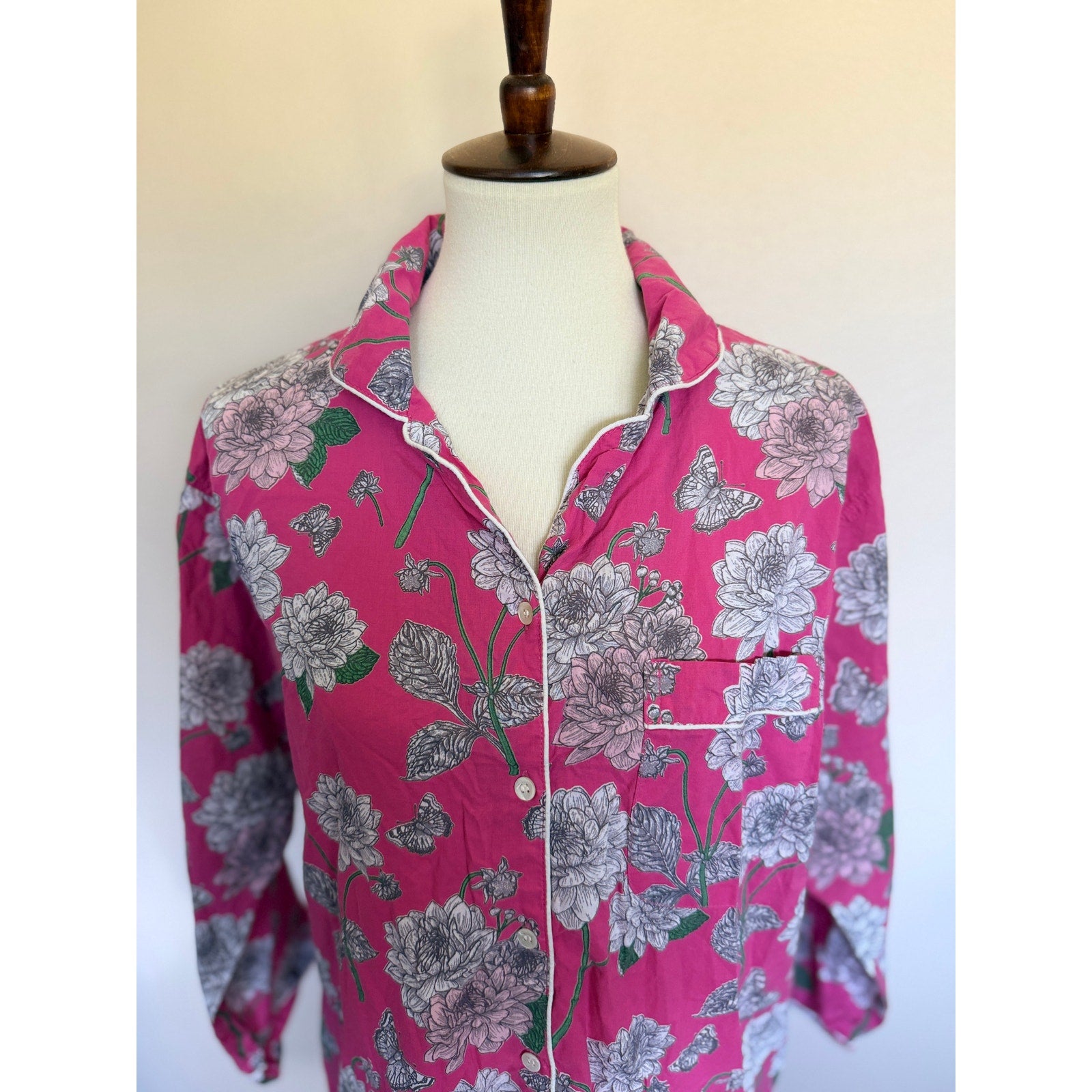 Mahogany Store Dahlia Print Nightshirt Pajama - M