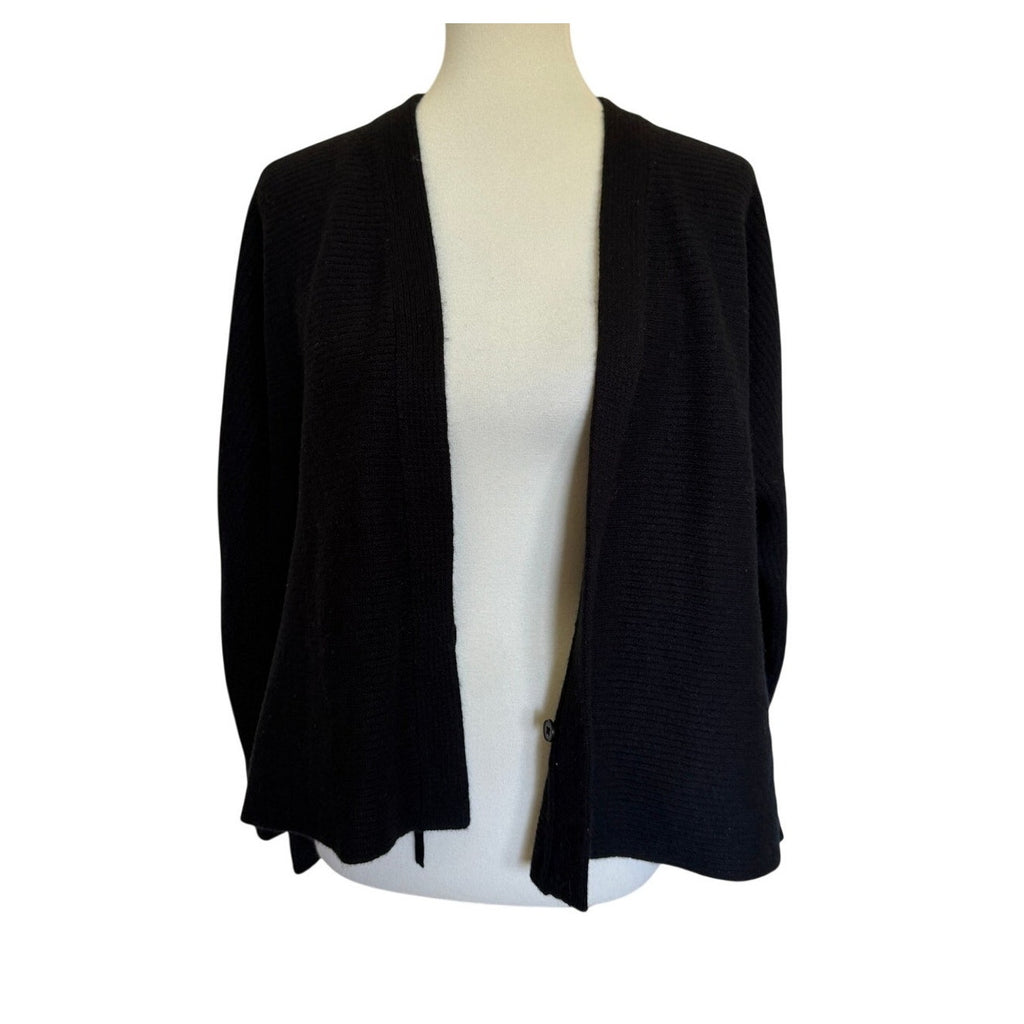VINCE Wool Cashmere Wrap Cardigan - Black - Small