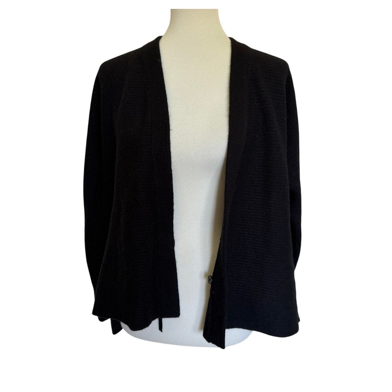 VINCE Wool Cashmere Wrap Cardigan - Black - Small