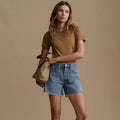 AGOLDE Parker Long Denim Shorts - Skyview Blue - Size 28