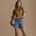 AGOLDE Parker Long Denim Shorts - Skyview Blue - Size 28