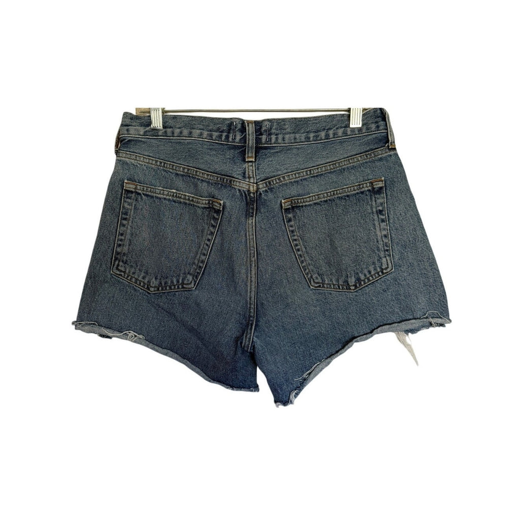 AGOLDE Parker Long Denim Shorts - Skyview Blue - Size 28