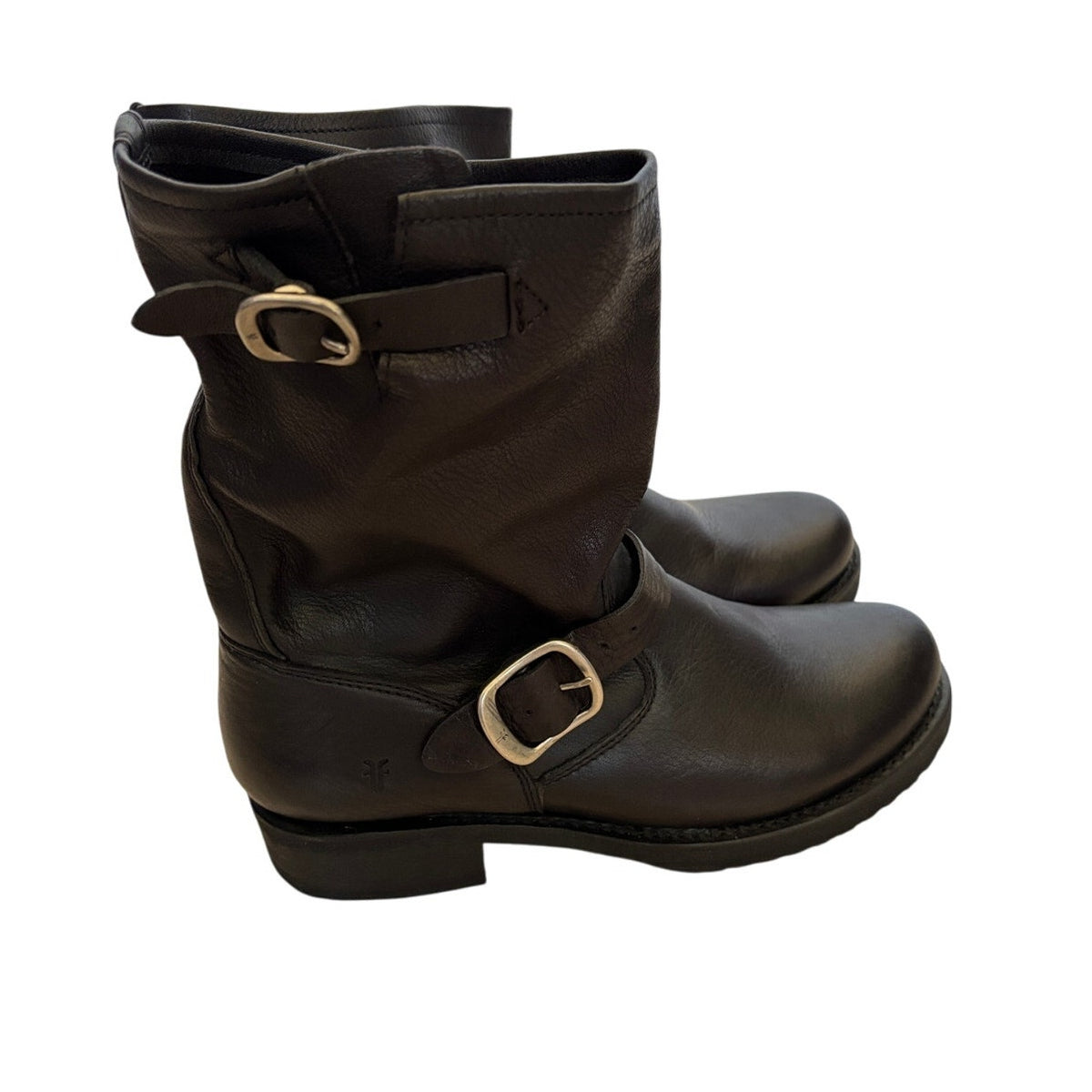 Frye Veronica Leather Short Boot - Black - Size 8