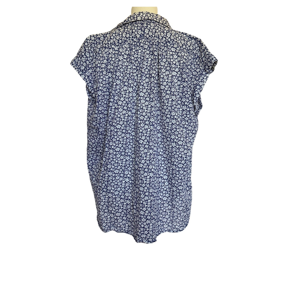 Nili Lotan Normandy Blouse - Blue White Floral - Small