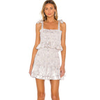 LIKELY Riviera Top & Kenzie Skirt Matching Set - Watercolor Silver - Size Small